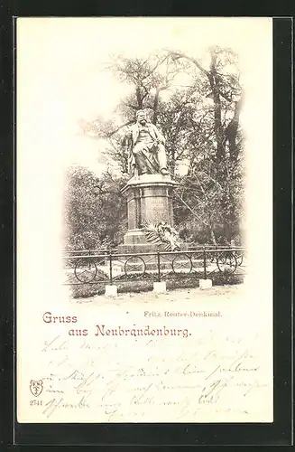 AK Neubrandenburg, Fritz Reuter-Denkmal