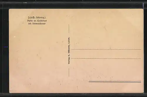 AK Lorch /Württbg, Partie im Klosterhof mit Zehentscheuer