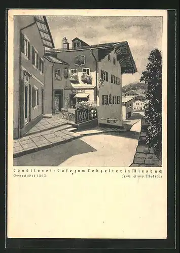 AK Miesbach, Conditorei-Café zum Lebzelter, Inh. Hans Molitor