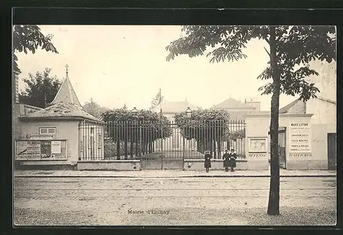 AK Epinay, Mairie, Kinder vor dem Rathaus