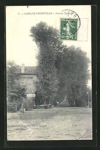 AK Gargan-Freinville, Avenue Liégeard, Strassenpartie mit Restaurant Tony Robert