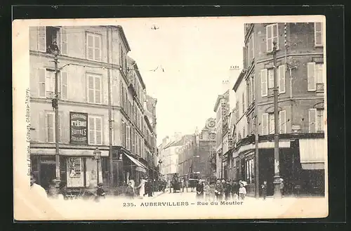 AK Aubervillers, Rue du Moutier, Strassenpartie