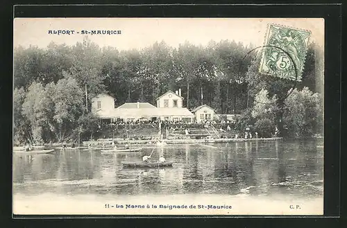 AK Alfort-St-Maurice, La Marne a la Baignade de St-Maurice