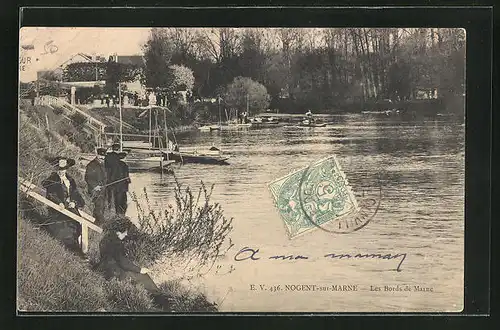 AK Nogent-sur-Marne, les Bords de Marne
