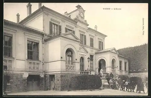 AK Vitry-sur-Seine, Vitry, L`Ecole, Kinder vor der Schule