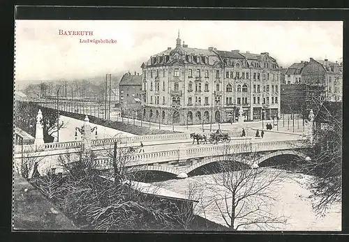 AK Bayreuth, Strasse an der Ludwigsbrücke