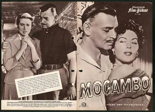 Filmprogramm IFB Nr. 2466, Mogambo, Clark Gable, Ava Gardner, Grace Kelly, Regie: John Ford