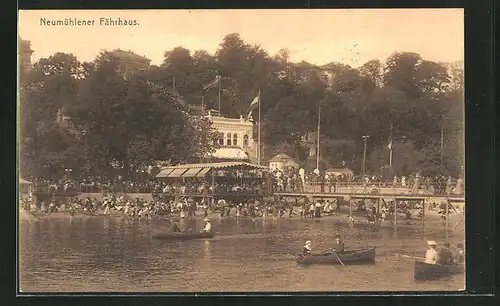 AK Hamburg, Gasthaus Neumühlener Fährhaus und Boote