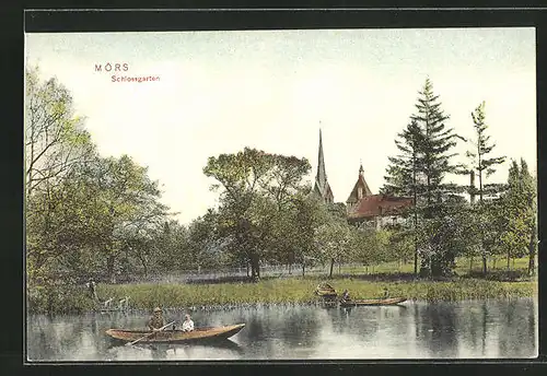 AK Mörs, Schlossgarten mit Booten