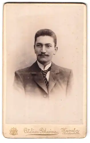 Fotografie H. Blesius, Hameln, Deister-Str. 74, Portrait Herr in feinem Anzug