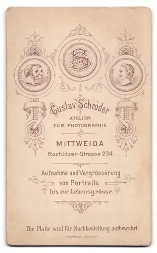 Fotografie Gustav Schröder, Mittweida, Rochlitzer-Strasse 234, Frau mit Hochsteckfrisur und Halskette