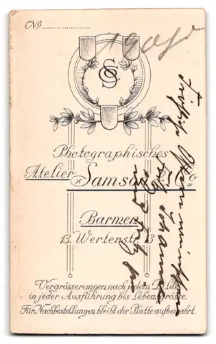 Fotografie Samson & Co., Barmen, Werterstrasse 13, Portrait süsses Kleinkind im weissen Hemd