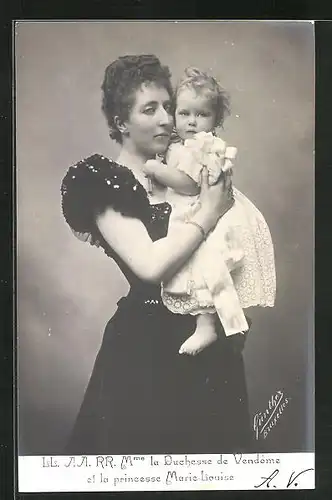 AK Madame la Duchesse de Vendôme et la princesse Marie-Louise, Prinzessin Marie-Louise von Belgien