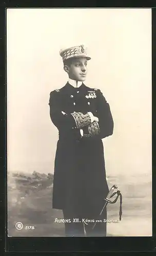 AK Alfons XIII. König von Spanien im Portrait