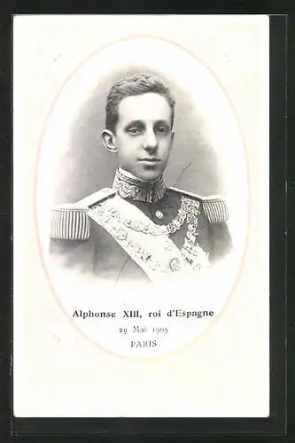 AK Paris, Alphonse XIII, Roi d`Espagne 1905