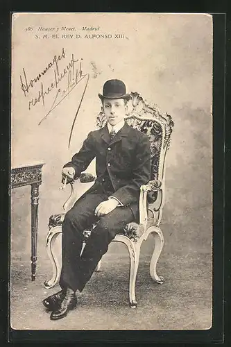 AK S. M. el Rey d`Alfonso XIII. von Spanien