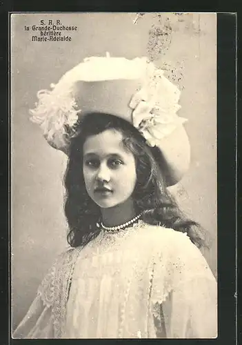 AK La Grande-Duchesse héritière Marie-Adelaide, Adel von Luxemburg