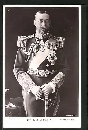 AK König George V. von England in Galauniform mit Degen