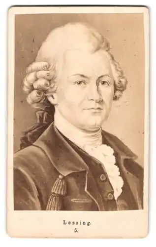 Fotografie Dichter Gotthold Ephraim Lessing im Portrait