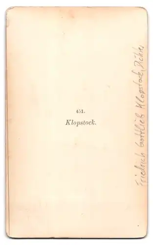 Fotografie Dichter Gottlieb Klopstock im Portrait