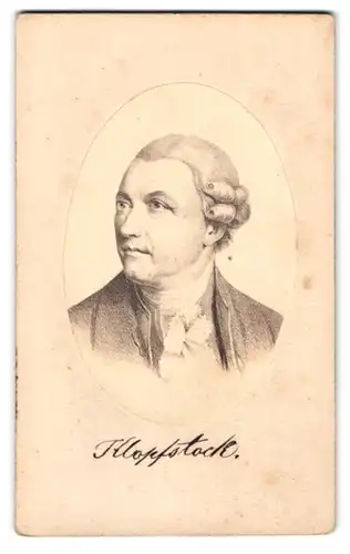 Fotografie Dichter Friedrich Gottlieb Klopstock im Portrait