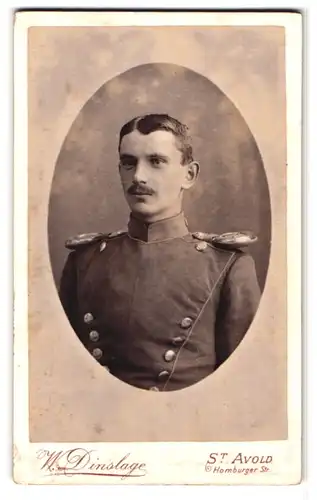 Fotografie W. Dinslage, St. Avold, Homburgerstr., Portrait Ulan in Uniform mit Epauletten