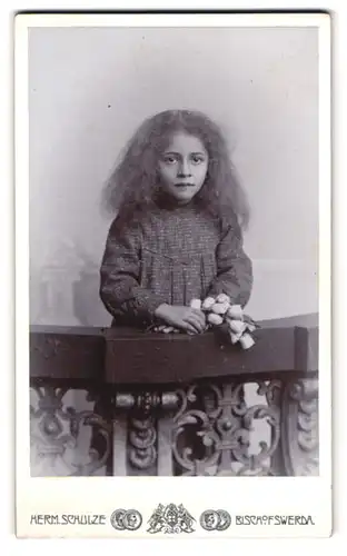 Fotografie Herm. Schulze, Bischofswerda, Hohestr. 4, Portrait Mädchen mit zerzaustem Haar