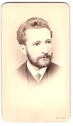 Fotografie Carl Kroh, Josef-Stadt, Piaristengasse 20, Portrait junger Mann mit Vollbart