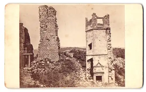Fotografie J. F. Maurer, Landau /Pfalz, Ansicht Eschbach, Ruine Madenburg