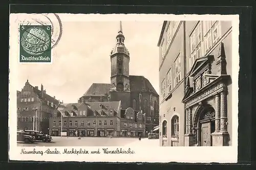 AK Naumburg /Saale, Marktplatz und Wenzelskirche