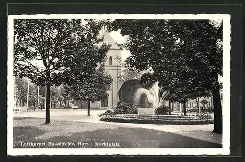 AK Hasselfelde /Harz, Luftkurort mit Marktplatz