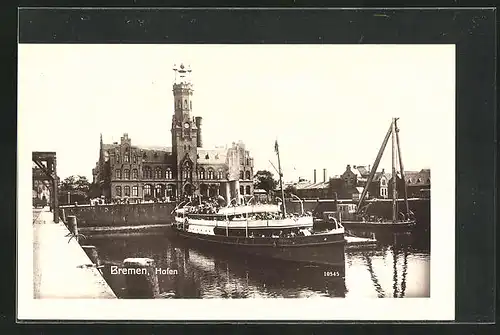AK Bremen, Hafen mit Schiffen