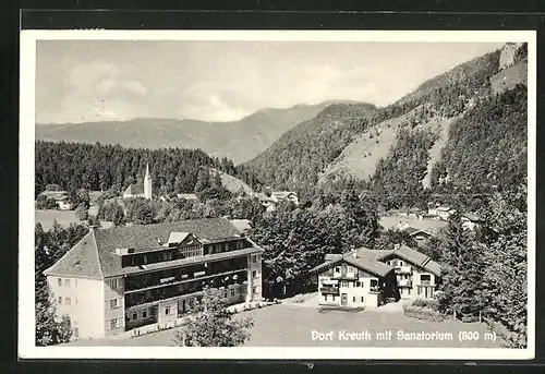 AK Dorf Kreuth, Ortsansicht mit Sanatorium