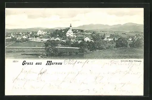 AK Murnau, Totalansicht mit Kirche