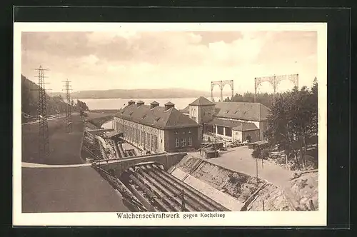 AK Kochel am See, Walchenseekraftwerk gegen Kochelsee