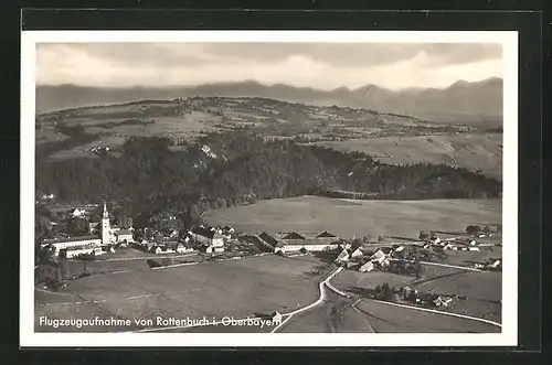 AK Rottenbuch /Obb., Fliegeraufnahme des Ortes