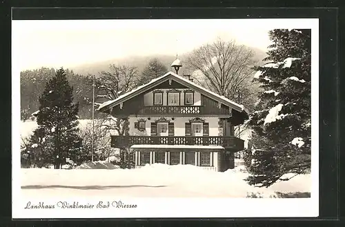 AK Bad Wiessee, Hotel Landhaus Winklmaier Ringseeweg 76 1 /2 im Winter