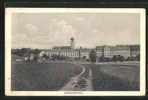 AK Oberroning, Blick zum Ort und Kirche