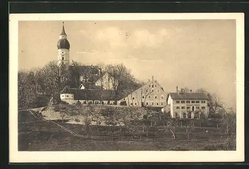 AK Andechs, Gasthaus Wastian am Fusse des Klosters Andechs mit Saalbau