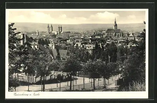 AK Naumburg a. d. Saale, Teilansicht mit Kirche