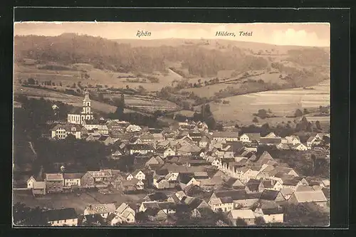 AK Hilders, Totalansicht mit Kirche & Rhön