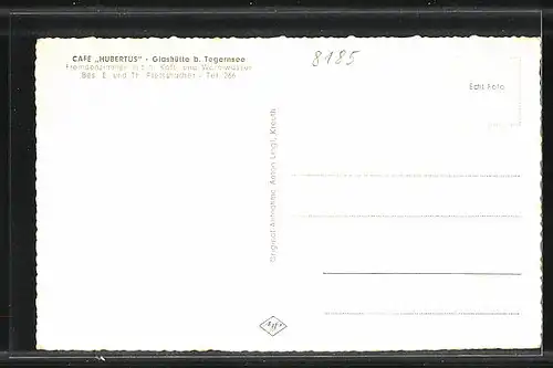 AK Glashütte b. Tegernsee, Cafe Hubertus