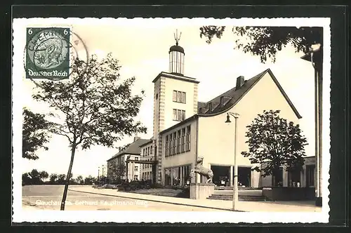 AK Glauchau /Sachsen, Strassenpartie am Gerhard Hauptmann-Weg