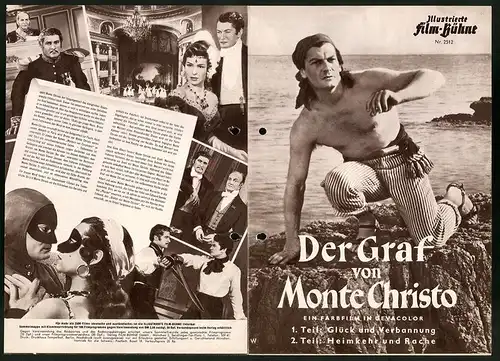 Filmprogramm IFB Nr. 2512, Der Graf von Monte Christo, Jean Marais, Lia Amanda, Regie: Robert Vernay