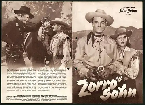Filmprogramm IFB Nr. 1388, Zorro`s Sohn, George Turner, Peggy Stewart, Regie: Spencer Bennet, Fred C. Brannon