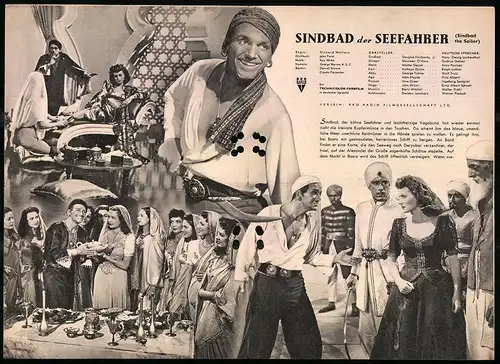 Filmprogramm IFB Nr. 803, Sindbad der Seefahrer, Douglas Fairbanks jr., Maureen O`Hara, Regie: Richard Wallace