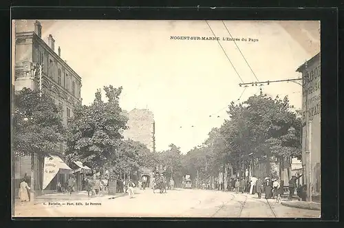AK Nogent-sur-Marne, L`Entrèe du Pays, Strassenpartie