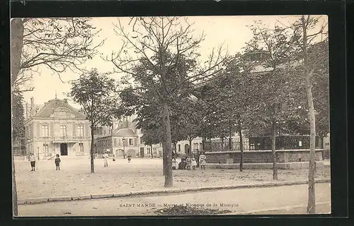 AK Saint-Mande, Mairie et Kiosque de la Musique