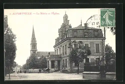AK Alfortville, la Mairie et l'Eglise