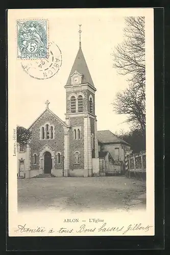 AK Ablon, L`Église, Blick auf die Kirche